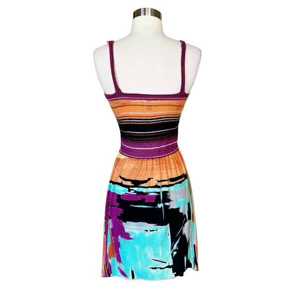 MISSONI Multicolor Dress Cotton Viscose Mixed Knit Jersey Purple Orange 36 US 0 - Picture 7 of 9